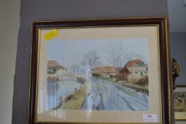 Framed Village View by A.Freeman