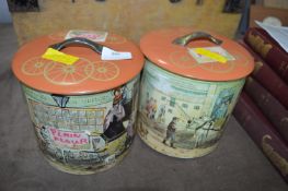 Two Vintage Biscuit Barrels