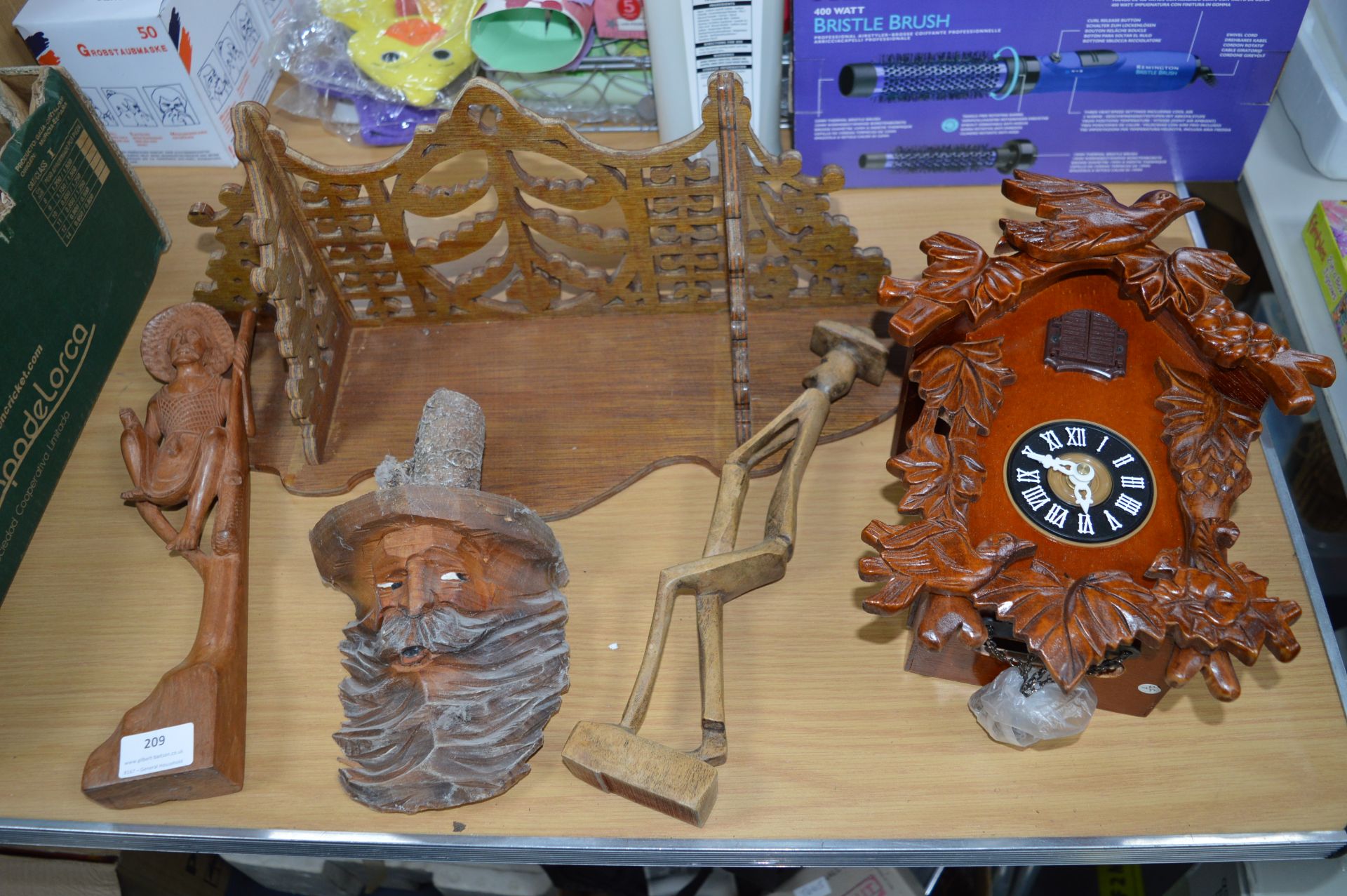 Cuckoo Clock, Wooden Ornaments, etc.
