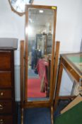 Vintage Oak Cheval Mirror