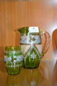 Victorian Glass Jug and Beaker