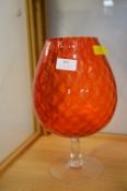 Large Orange Decorative Brandy Glass