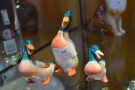 Three Mallard Duck Figures