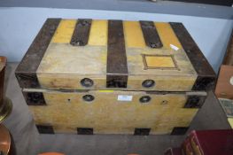 Wooden Strong Box and Contents