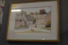 Watercolour Farmyard Scene