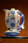 Hand Painted Jug with Blue Devil Handle