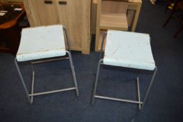 Pair of Distressed Kitchen Stools
