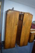 Vintage Walnut Veneer Double Wardrobe