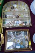 Two Collectibles Display Cases and Contents; Minia