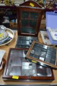 Four Collectibles Display Cases and Cabinets plus