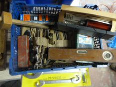 Small Box of Driver Bits, Drill Bits, Spanners, et