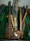 Box of Tools; Stillsons, Hammers, Bolt Cutters, et