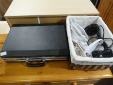 Briefcase, Basket, Fan and Desk Lamp
