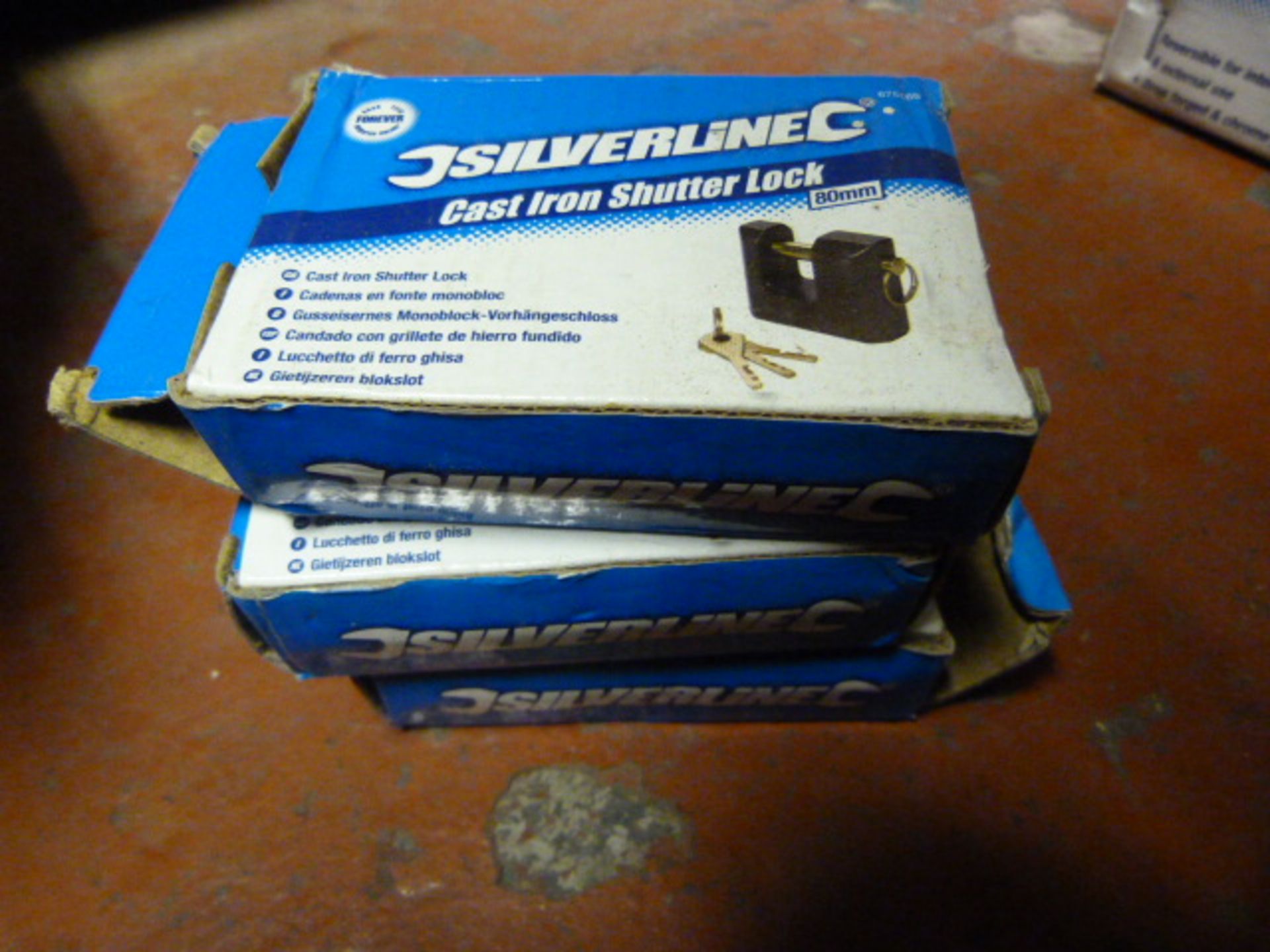 Three Silverline Cast Iron Shutter Locks
