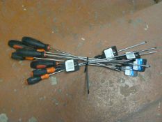 Ten Silverline Flathead Screwdrivers