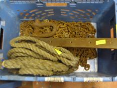 Box of Chain, Rope and Large Hinges