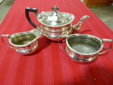 Three Piece Silver Plated Tea Set