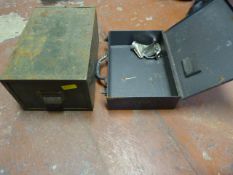 Small Metal Case and a Tin Office Drawer