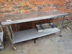 * SS prep bench SS prep bench on wheels. (1800Wx865Hx645D)