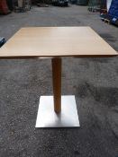 Square Topped Single Pedestal Table 60x60x76cm