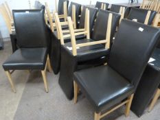 Twenty Two Dark Brown Upholstered Dining Chairs