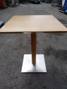 Square Topped Single Pedestal Table 60x60x76cm