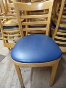 Twenty Blue Upholstered Wooden Dining Chairs