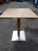 Square Topped Single Pedestal Table 60x60x76cm