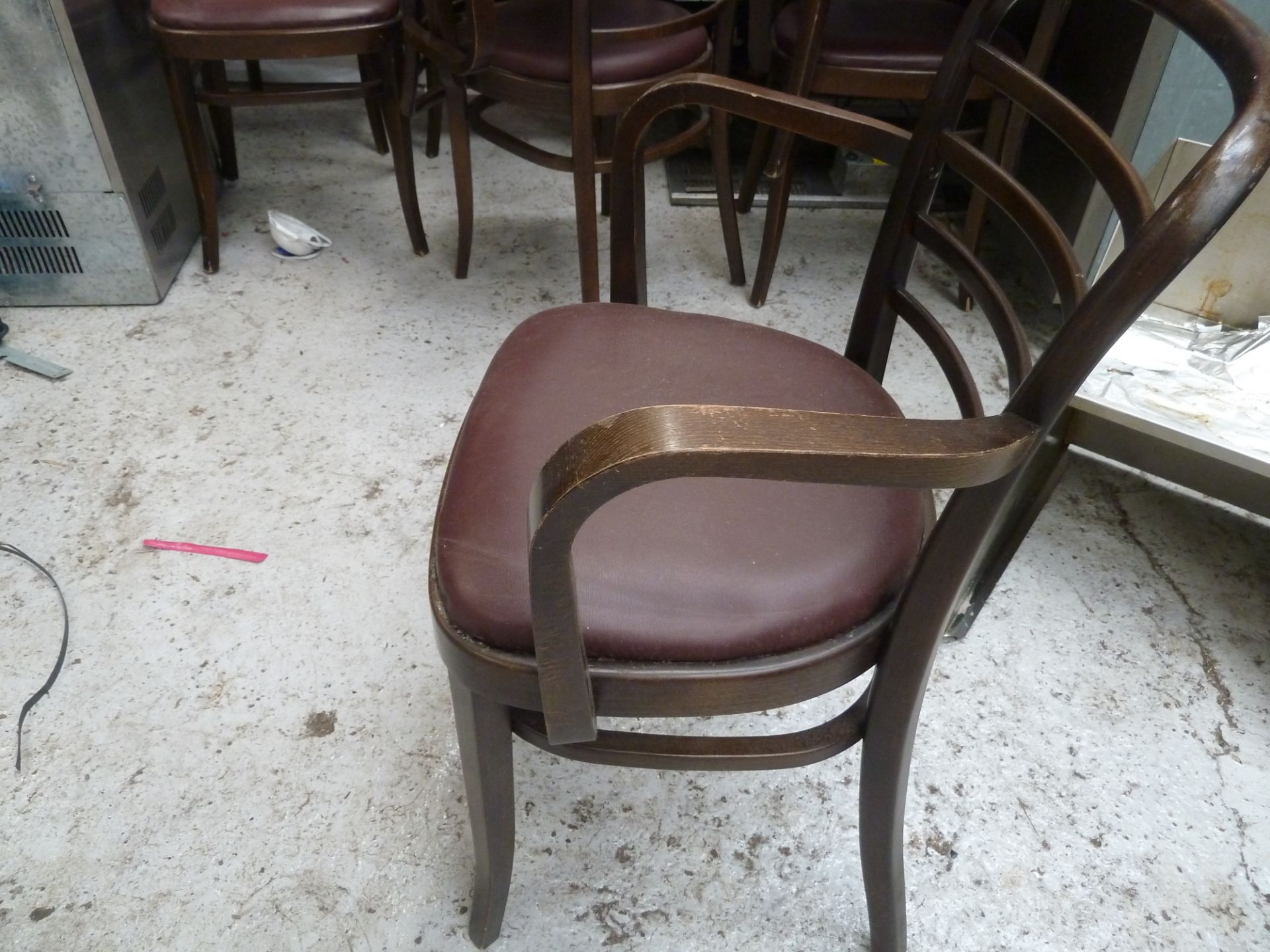 * Chairs x6 wooden restaurant style chairs. - Image 2 of 2