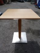 Square Topped Single Pedestal Table 60x60x76cm