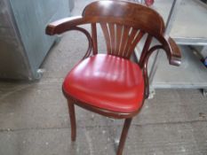 * Chairs x8 restaurant style chairs with red padding.