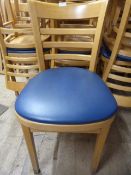 Twenty Blue Upholstered Wooden Dining Chairs