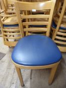 Twenty Blue Upholstered Wooden Dining Chairs