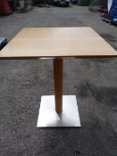 Square Topped Single Pedestal Table 60x60x76cm