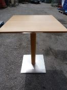 Square Topped Single Pedestal Table 60x60x76cm