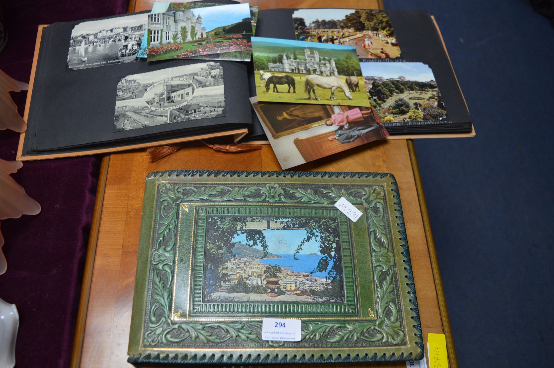 Two Vintage Postcard Albums and Contents