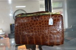 Vintage Crocodile Skin Ladies Handbag