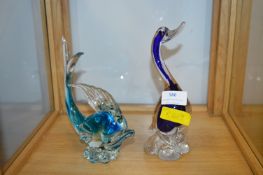 Murano Glass Fish and a Duck