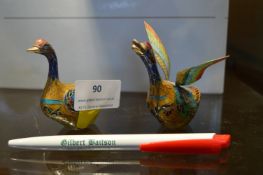 Pair of Chinese Cloisonne Geese