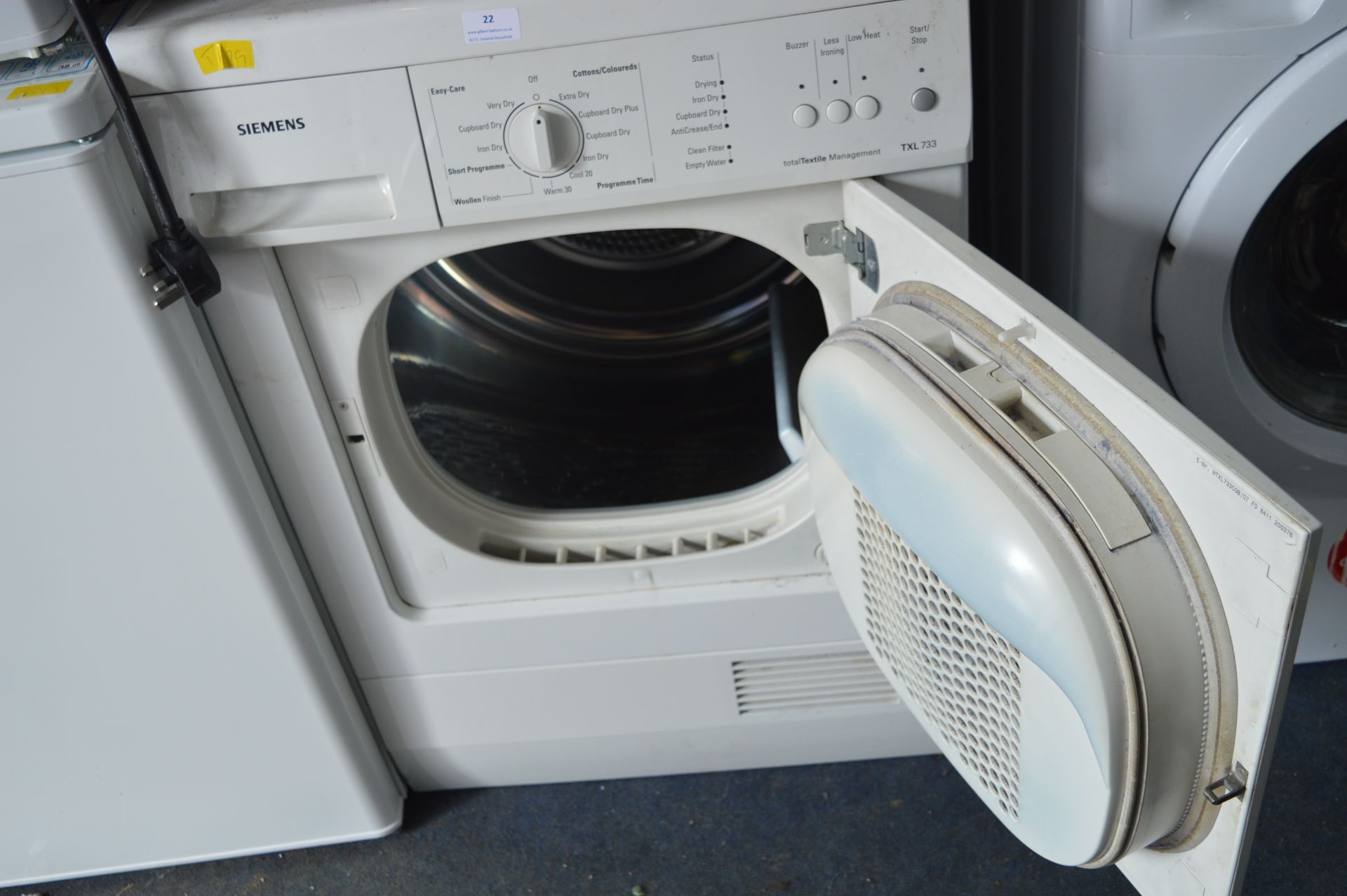 Siemens Textile Management TXL733 Tumble Dryer - Image 2 of 2