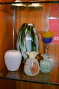 Five Glass Vases Including Medina & Caspe