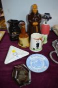 Collectible Drinking Items; Ashtrays, Whiskey Wate