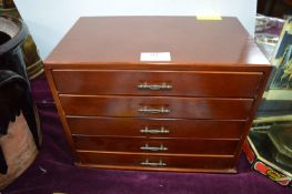 Five Drawer Wooden Jewellery Cabinet