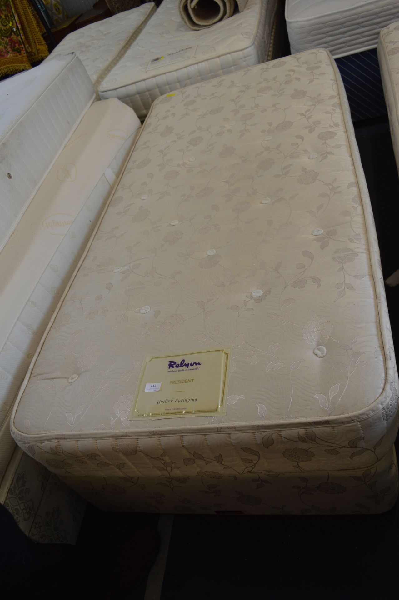 Single Divan with Relyon President Sprung Mattress