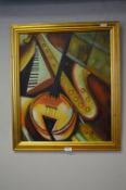 Signed Oil on Canvas - Abstract Musical Picture