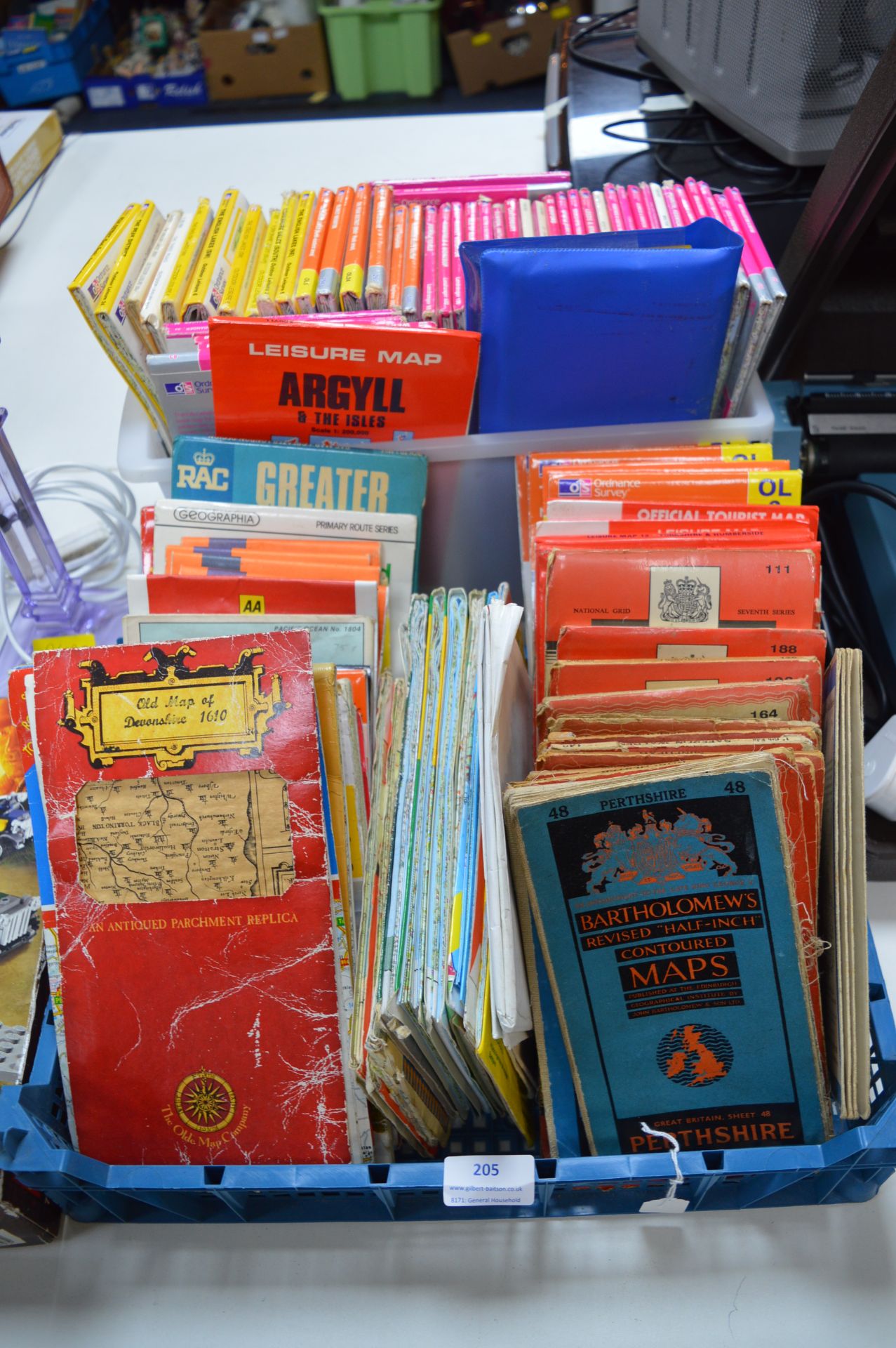 Two Boxes of Vintage Maps