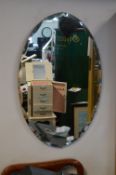 Vintage Oval Beveled Edge Wall Mirror