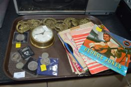 Tray Lot of Collectibles; 7" Singles, Horse Brasse