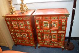 Pair of Oriental Chinese Style Cabinets