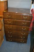 Retro Six Drawer Chest with High Gloss Finish
